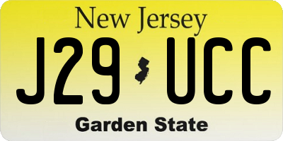 NJ license plate J29UCC