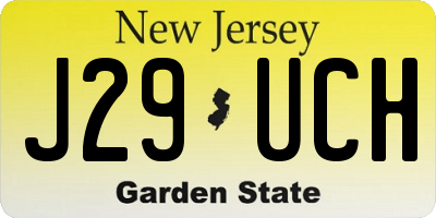 NJ license plate J29UCH