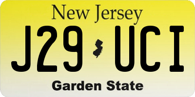 NJ license plate J29UCI