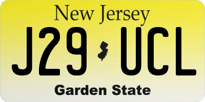 NJ license plate J29UCL