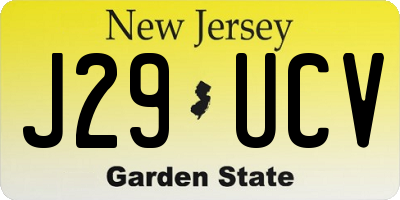NJ license plate J29UCV