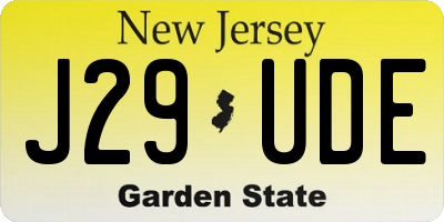 NJ license plate J29UDE