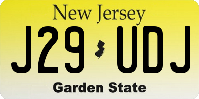 NJ license plate J29UDJ