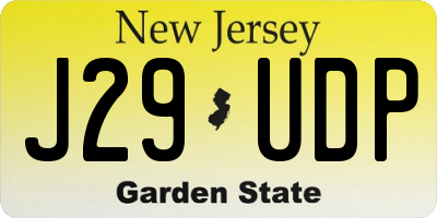 NJ license plate J29UDP