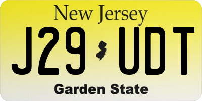 NJ license plate J29UDT