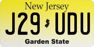 NJ license plate J29UDU