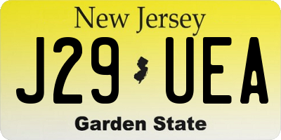 NJ license plate J29UEA