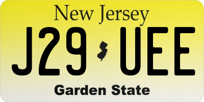NJ license plate J29UEE