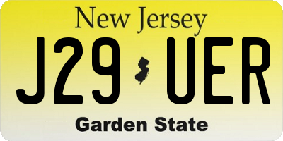 NJ license plate J29UER