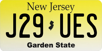 NJ license plate J29UES