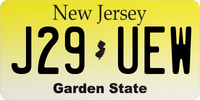NJ license plate J29UEW