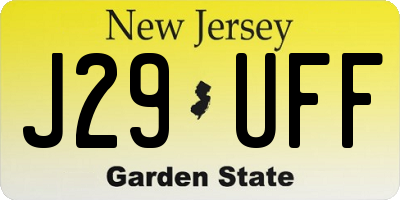 NJ license plate J29UFF