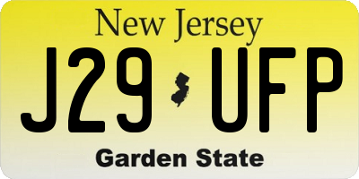 NJ license plate J29UFP
