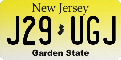 NJ license plate J29UGJ