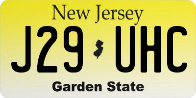 NJ license plate J29UHC