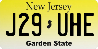 NJ license plate J29UHE