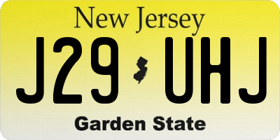 NJ license plate J29UHJ