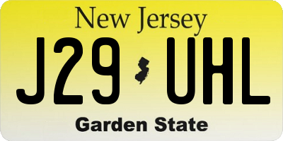NJ license plate J29UHL