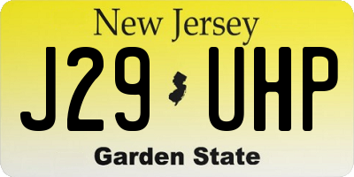 NJ license plate J29UHP