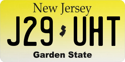 NJ license plate J29UHT