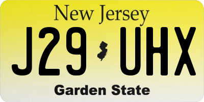 NJ license plate J29UHX