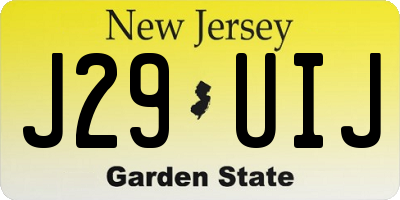 NJ license plate J29UIJ