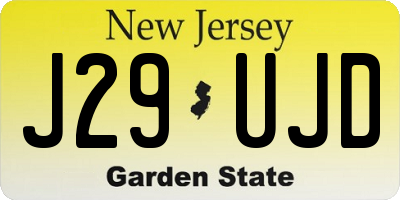 NJ license plate J29UJD