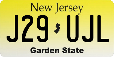 NJ license plate J29UJL