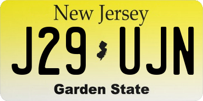 NJ license plate J29UJN