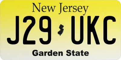 NJ license plate J29UKC