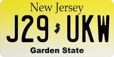 NJ license plate J29UKW