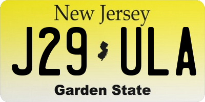 NJ license plate J29ULA