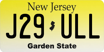 NJ license plate J29ULL