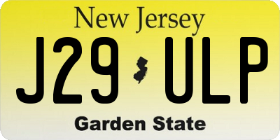 NJ license plate J29ULP