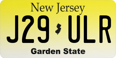 NJ license plate J29ULR