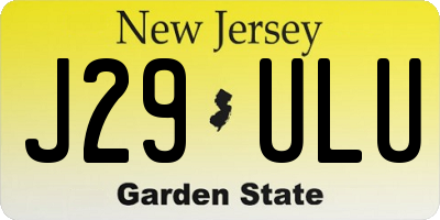 NJ license plate J29ULU