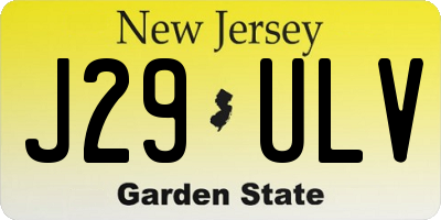 NJ license plate J29ULV