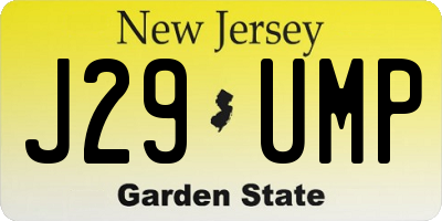 NJ license plate J29UMP