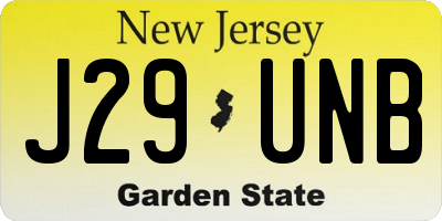 NJ license plate J29UNB