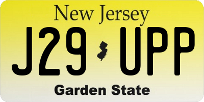 NJ license plate J29UPP