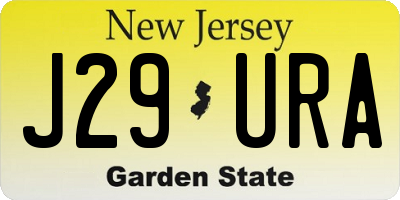 NJ license plate J29URA