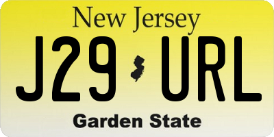 NJ license plate J29URL