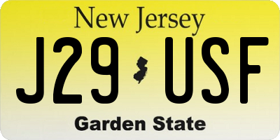 NJ license plate J29USF