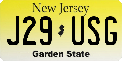NJ license plate J29USG