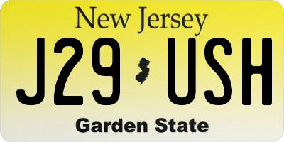 NJ license plate J29USH
