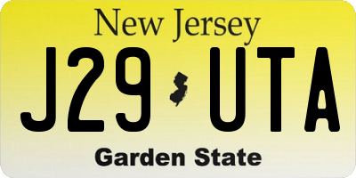 NJ license plate J29UTA