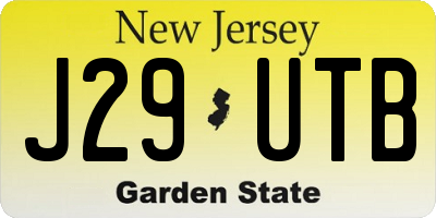 NJ license plate J29UTB