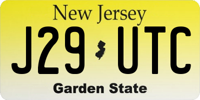 NJ license plate J29UTC