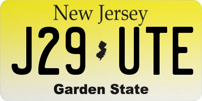 NJ license plate J29UTE