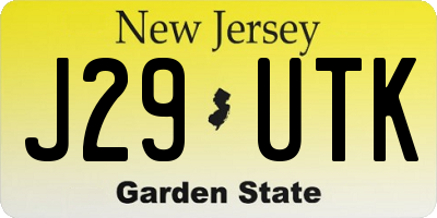 NJ license plate J29UTK